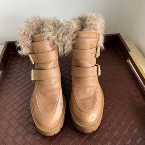 Authentic Aquazzura leather and suede ankle boots